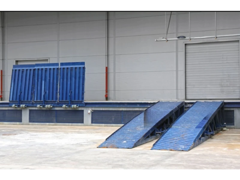 Blue mobile yard ramps used for dock loading/unloading – Dock Leveler & Dock Equipment Repair Alvin, TX