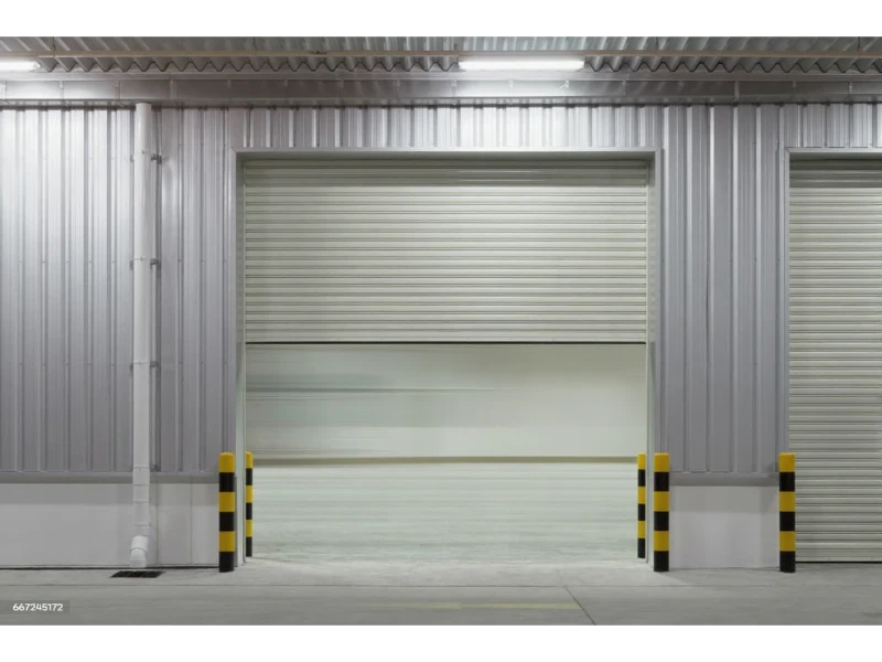 Rolling steel door repair Alvin, TX – warehouse door partially open