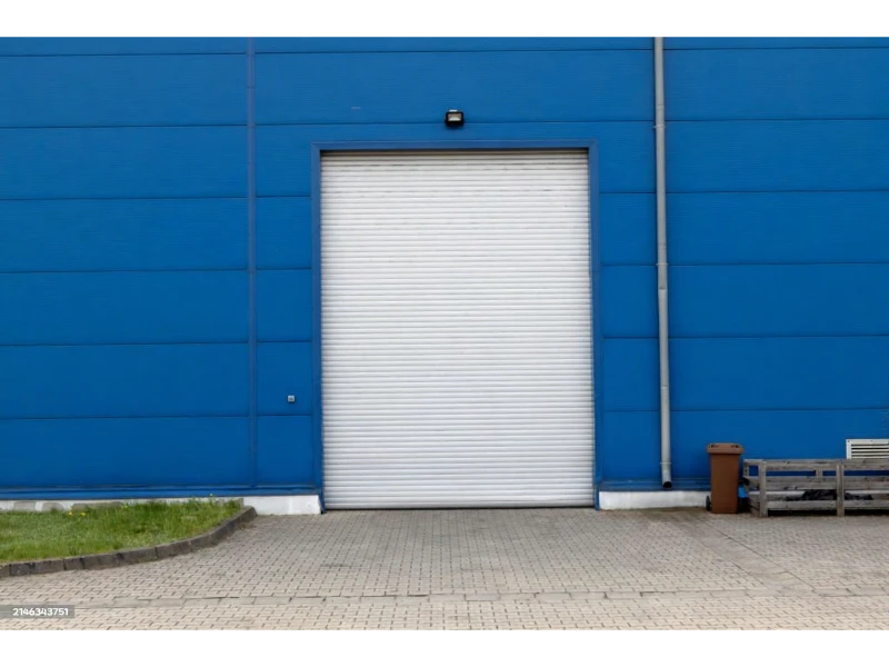 Roll-up steel door inspection and repair Alvin, TX – exterior white rolling door